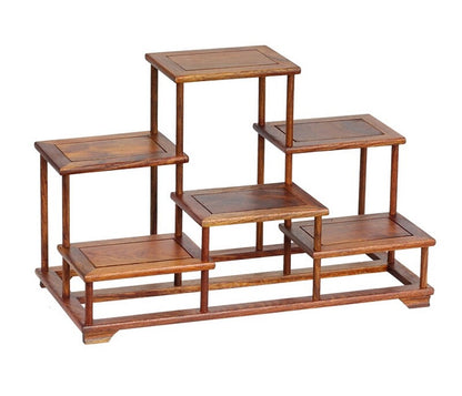 Chinese Hua Li Wood Display Stand Shelf Statue Craft Bonsai Organizer Holder New