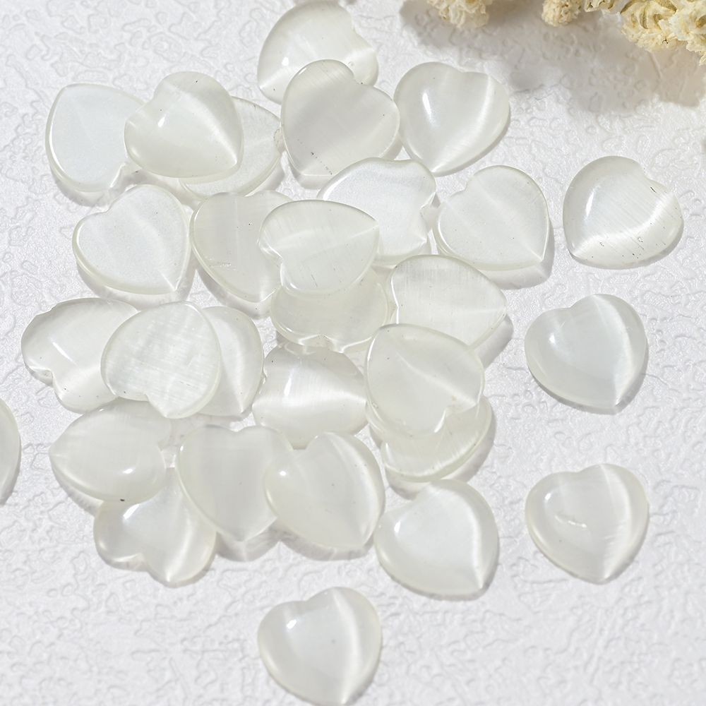 Nail Art Decals 20-100Pcs 3D Heart Charms Clear Acrylic DIY Manicure Accessories