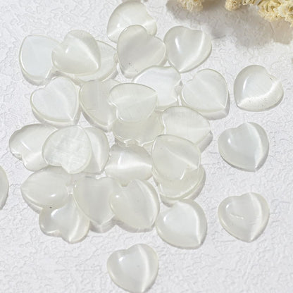 Nail Art Decals 20-100Pcs 3D Heart Charms Clear Acrylic DIY Manicure Accessories