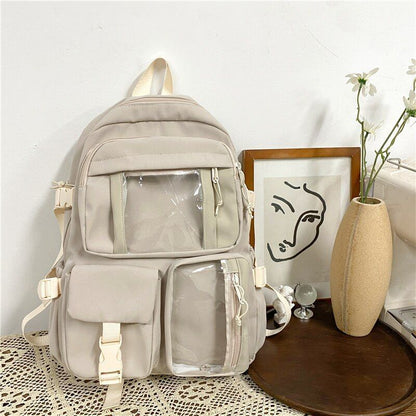 Cute Large Backpack Waterproof Nylon Schoolbags College Laptop Bags 30*12*41 CM
