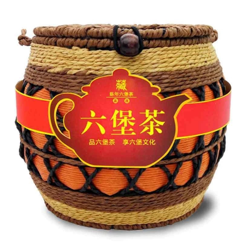 500g Premium Wuzhou Liu Pao Hei Cha Liu Bao Aged Black Dark Tea In Basket