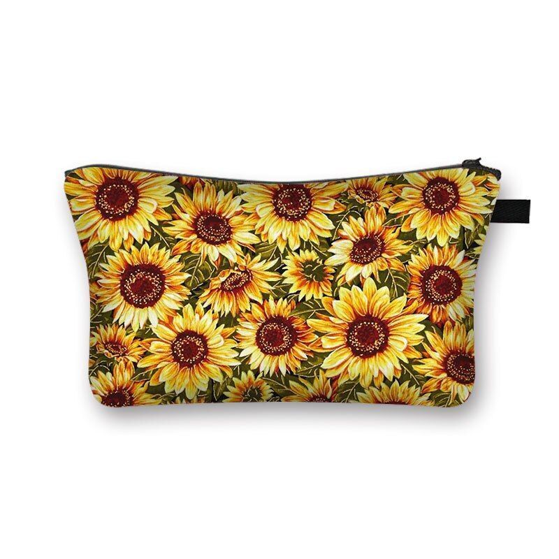 Woman Waterproof Makeup Bag Fashion Yellow Black Cosmetic Pouch Travel Organizer