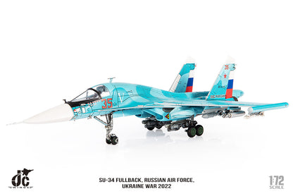 1:72 JC Wing SU-34 FULLBACK, UKRAINE WAR 2022 Fighter Diecast Aircraft Model