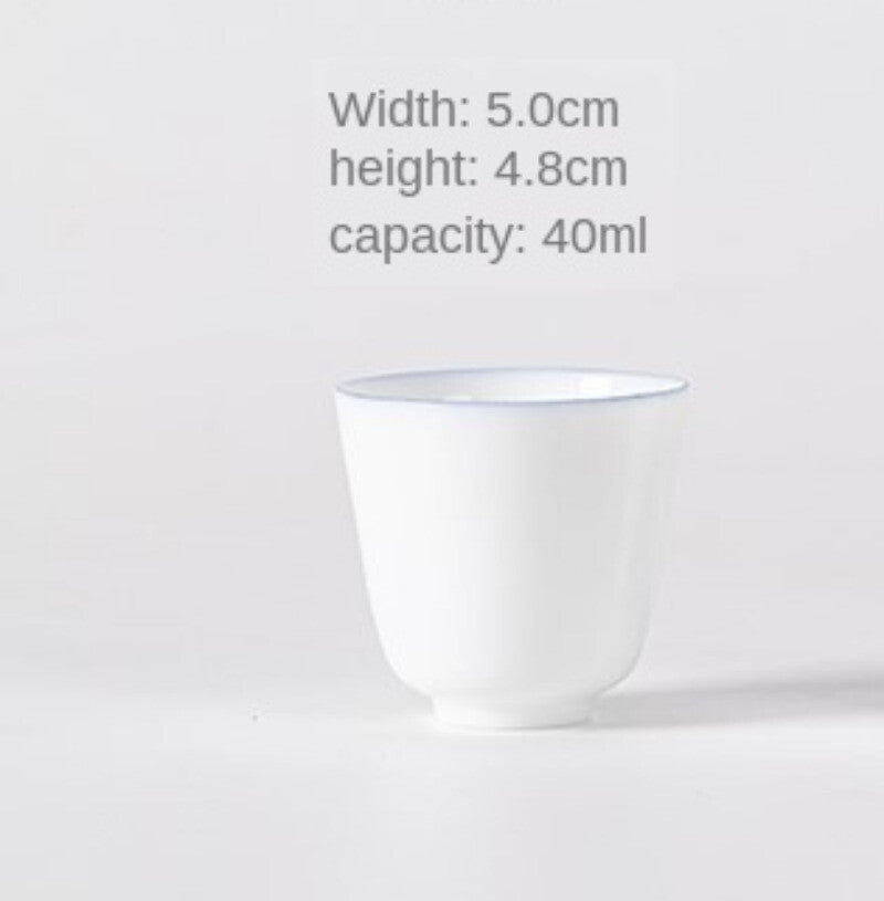 Kung Fu Tea Cup Ceramic Whiteware Single Cup Ceramic Teacup Master Cup Small