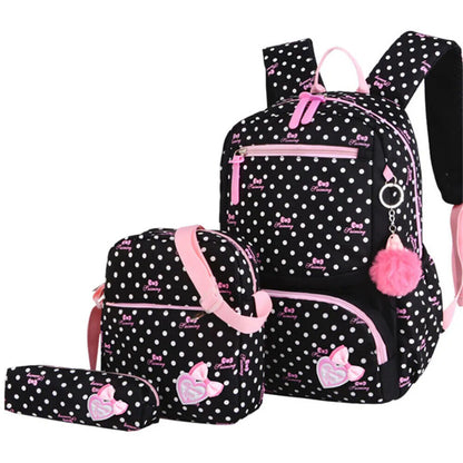 3pcs/set School Bag Backpacks Schoolbag Kids Children Girls Bag Student