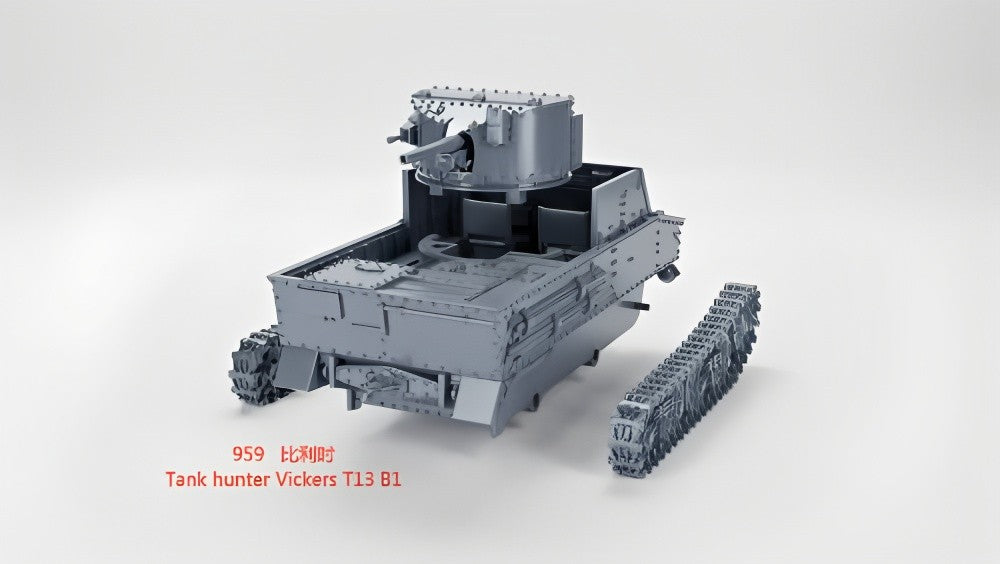 3D Printing 1/72 Belgian Tank hunter Vickers T13 B1 Unpainted