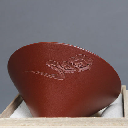 Yixing Purple Sand Cup Engraved Xiangyun Tea Tasting Tea Kung Fu Tea Cup