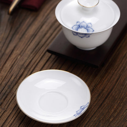 170ml Chinese Jingdezhen Porcelain Gaiwan Ceramic Tureen Thin Glaze Tea Bowl Lid