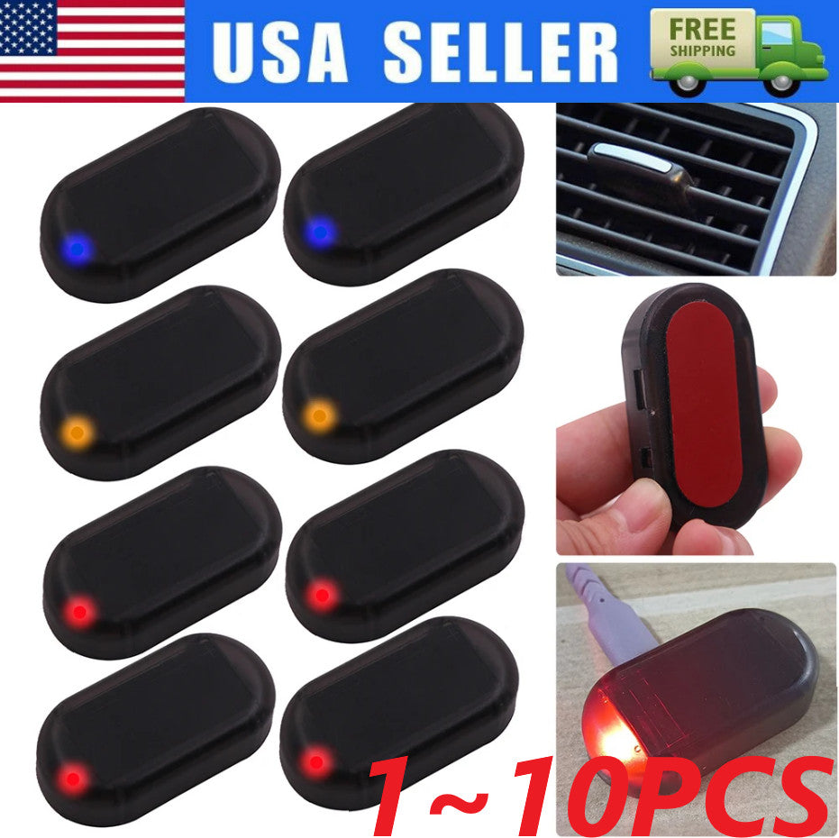 Car Alarm Warning Solar Flash LED Light Fake Security System Anti-theft Signa