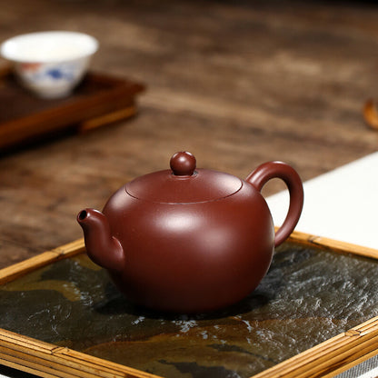 5.1"Collect Chinese Yixing Zisha Pottery Purple Zhu Clay 200ML Ball Holes Teapot