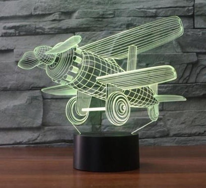 New Desk Table Lamp Airplane 3D illusion Night Light 7 Changing Colors LED Touch