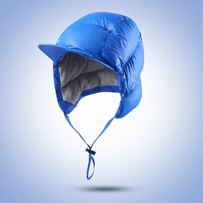 Windproof Duck Down Hat Thermal Waterproof Fleece Soft Cycling Hunting Outdoor