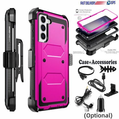 For Samsung Galaxy S22 S23 Ultra 5G Holster Case Belt Clip Stand Cover Accessory