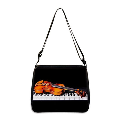 Music Print Handbags Causal Shoulder Bags Crossbody Purse Satchel Messenger Bag