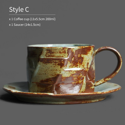 Jingdezhen Ceramic Coffee Cup with Saucer Creative Tea Cup 200ml