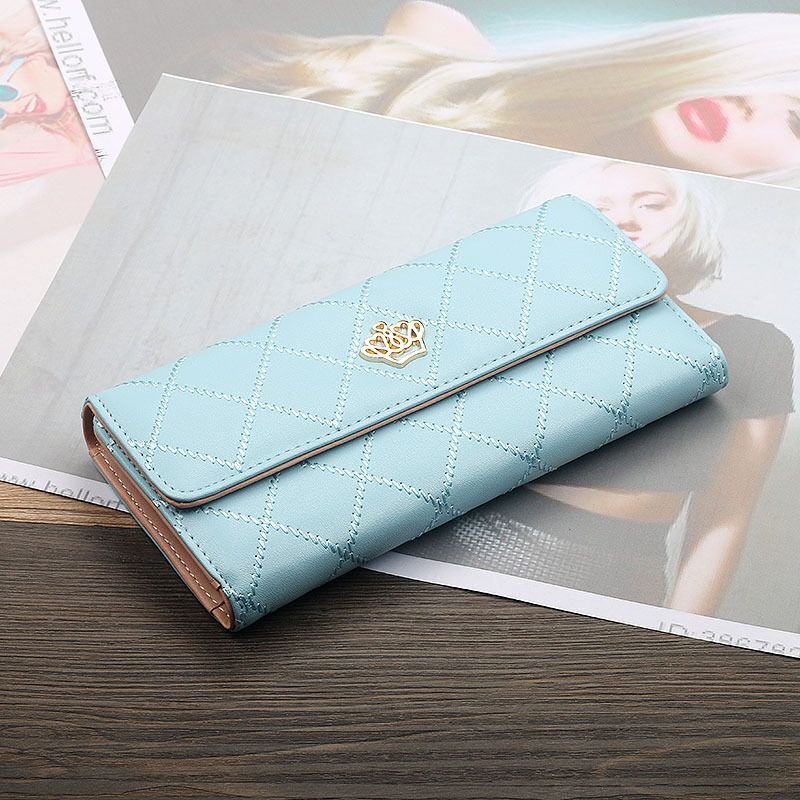 Wallets Purse Plaid Synthetic Leather Long Wallet Hasp Phone Money 19*10*3CM Bag