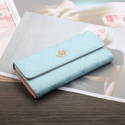 Wallets Purse Plaid Synthetic Leather Long Wallet Hasp Phone Money 19*10*3CM Bag