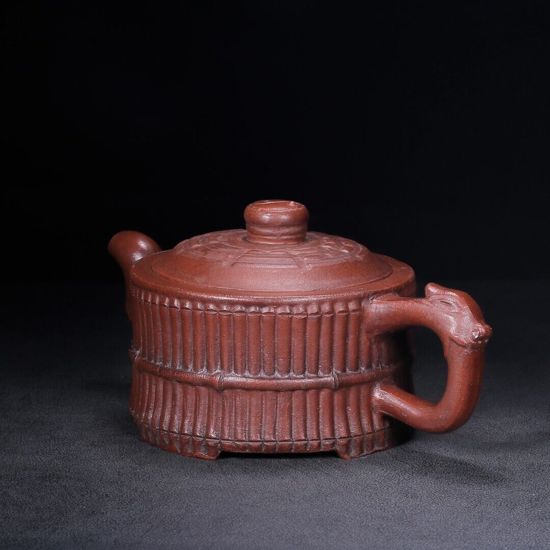 Chinese Yixing Zisha Clay Handmade Exquisite Teapot （龙头八卦一捆竹 底款：时大彬）