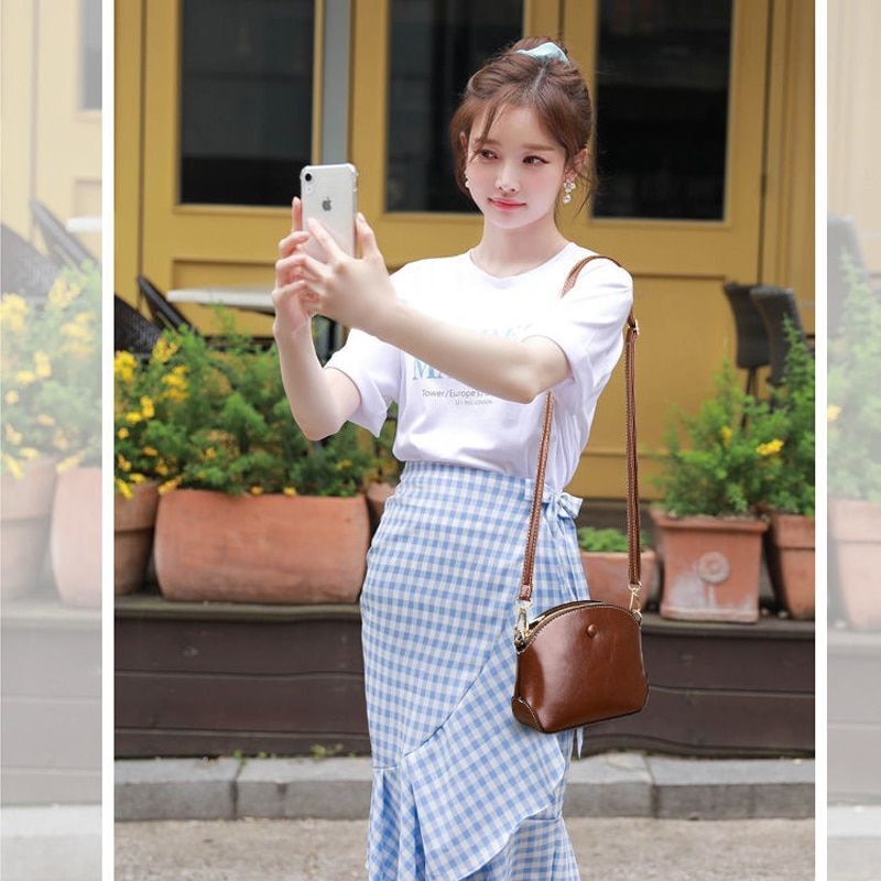 Vintage Shell Shoulder Bag High Quality Oil Synthetic Leather Bags Handbag Purse