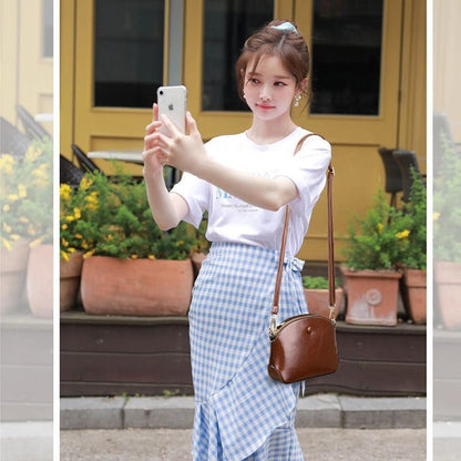 Vintage Shell Shoulder Bag High Quality Oil Synthetic Leather Bags Handbag Purse