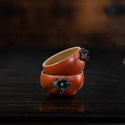 Persimmon Design Yixing Zisha Purple Clay Tea Cup Creative Chinese Personal Cup