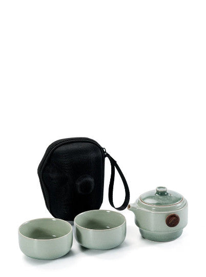 Ceramic Teapot With 2 Cups Chinese Tea Set Gongfu Teaware Travel Puer Tea Set