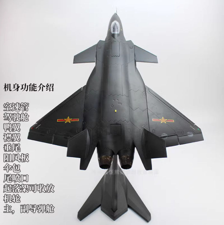 1:32 70CM China J20 Stealth Fighter Airplane Diecast Military Aircraft Model