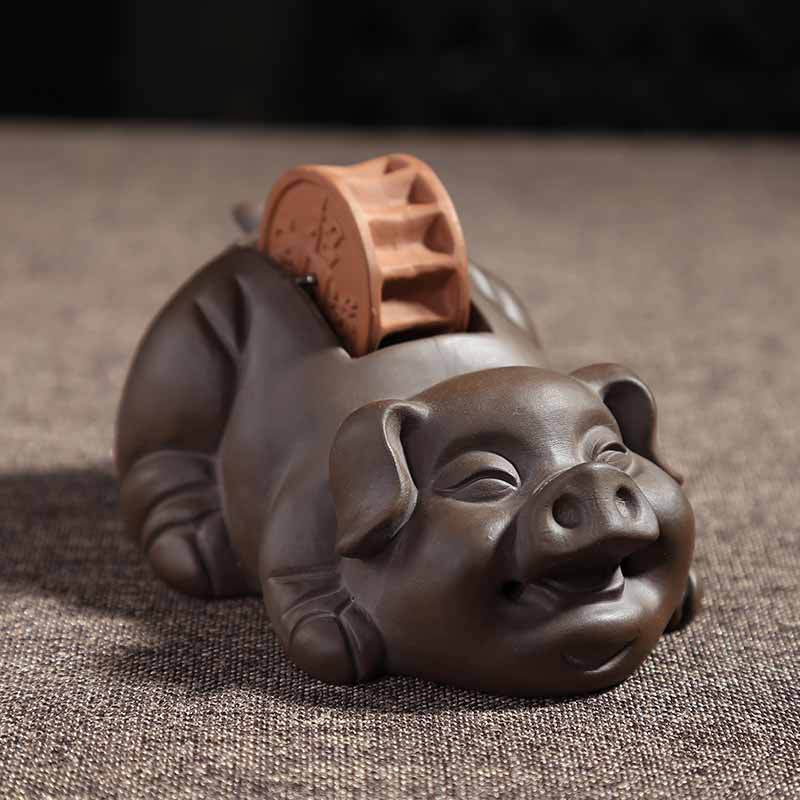 Small Tea Pet Wealthy Mascot Good Luck Yixing Zisha Purple Clay Table Ornament