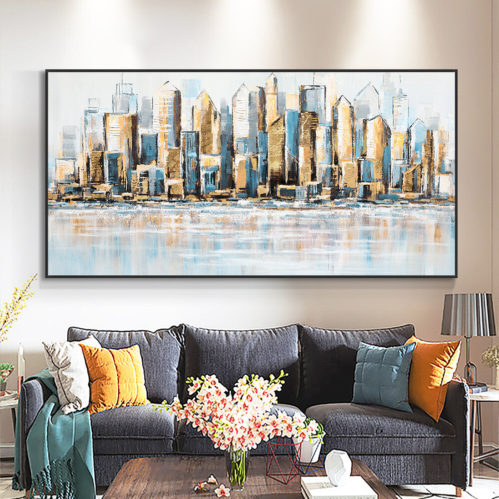 Building Painting Hand Painted Oil Painting On Canvas Modern Wall Art