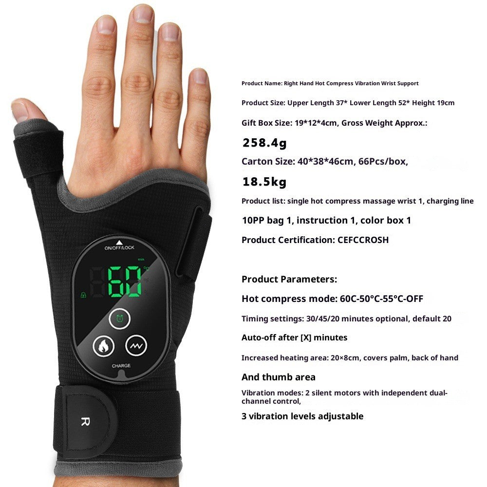 Wireless Electric Hot Compress Wrist Support Hand Pain Relief Massager Belt