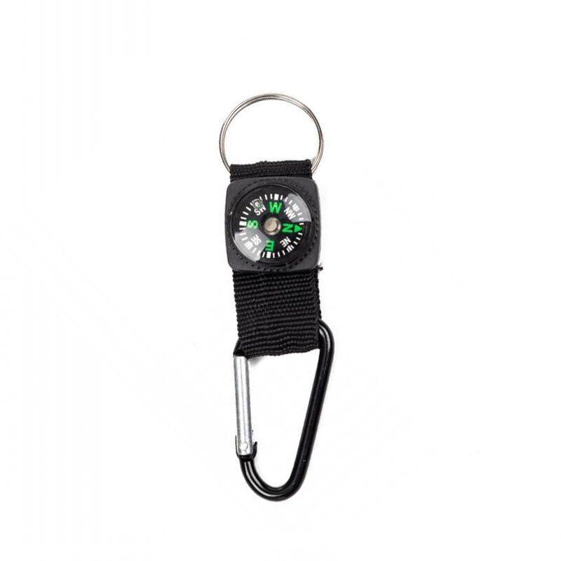 Outdoor Whistle Compass Thermometer Potable Keychain Key Ring Climbing Hiking