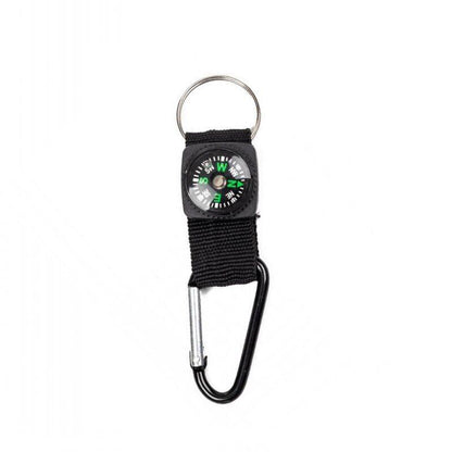 Outdoor Whistle Compass Thermometer Potable Keychain Key Ring Climbing Hiking