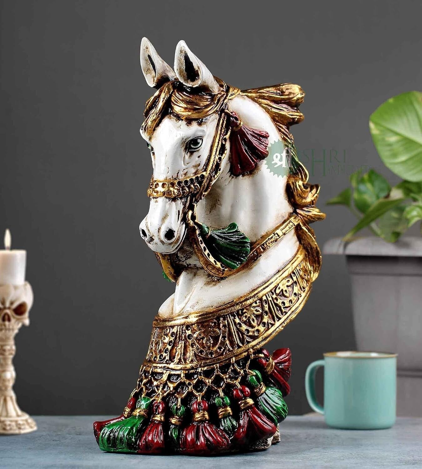 Resin Horse Bust Statue Animal Figurines Gifts Antique Design for Home Decor