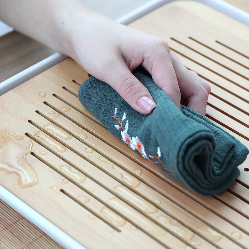 Tea Towel Water Absorbent Cloth Embroidered Cotton Linen Towel No Shedding China