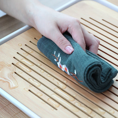 Tea Towel Water Absorbent Cloth Embroidered Cotton Linen Towel No Shedding China
