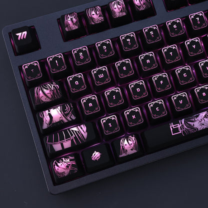 New Arisu Blue Archive Key Cap Set PBT Backlit Keycaps OEM F/Mechanical Key