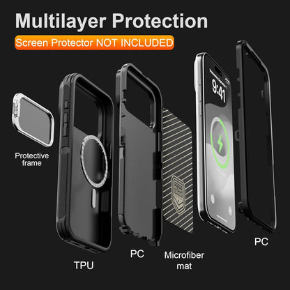 For Iphone 17 Pro Max Case with Stand & Built-In Camera Cover, Magsafe Compatibl