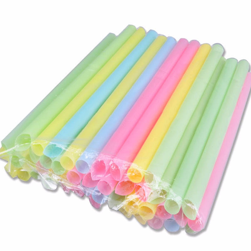 100PCS Mix Color Large Drinking Straws For Bubble Tea Smoothie Milkshake