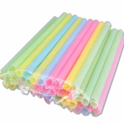 100PCS Mix Color Large Drinking Straws For Bubble Tea Smoothie Milkshake
