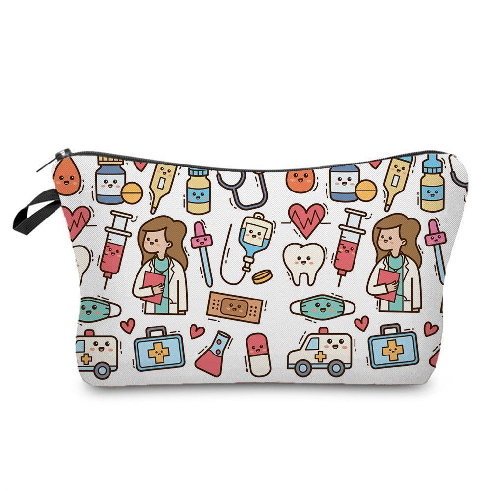 Cosmetic Bags Printed Makeup Bag Small Toiletry Bag Storage Purses 2*22*13.5 CM