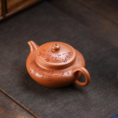 Original Ore Real Yixing Zisha Jiangpo Clay Tea Pot Chinese Handmade Carved Pot