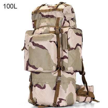 100L Military Tactical Backpack Large Capacity Waterproof Travel Bag Rain Cover