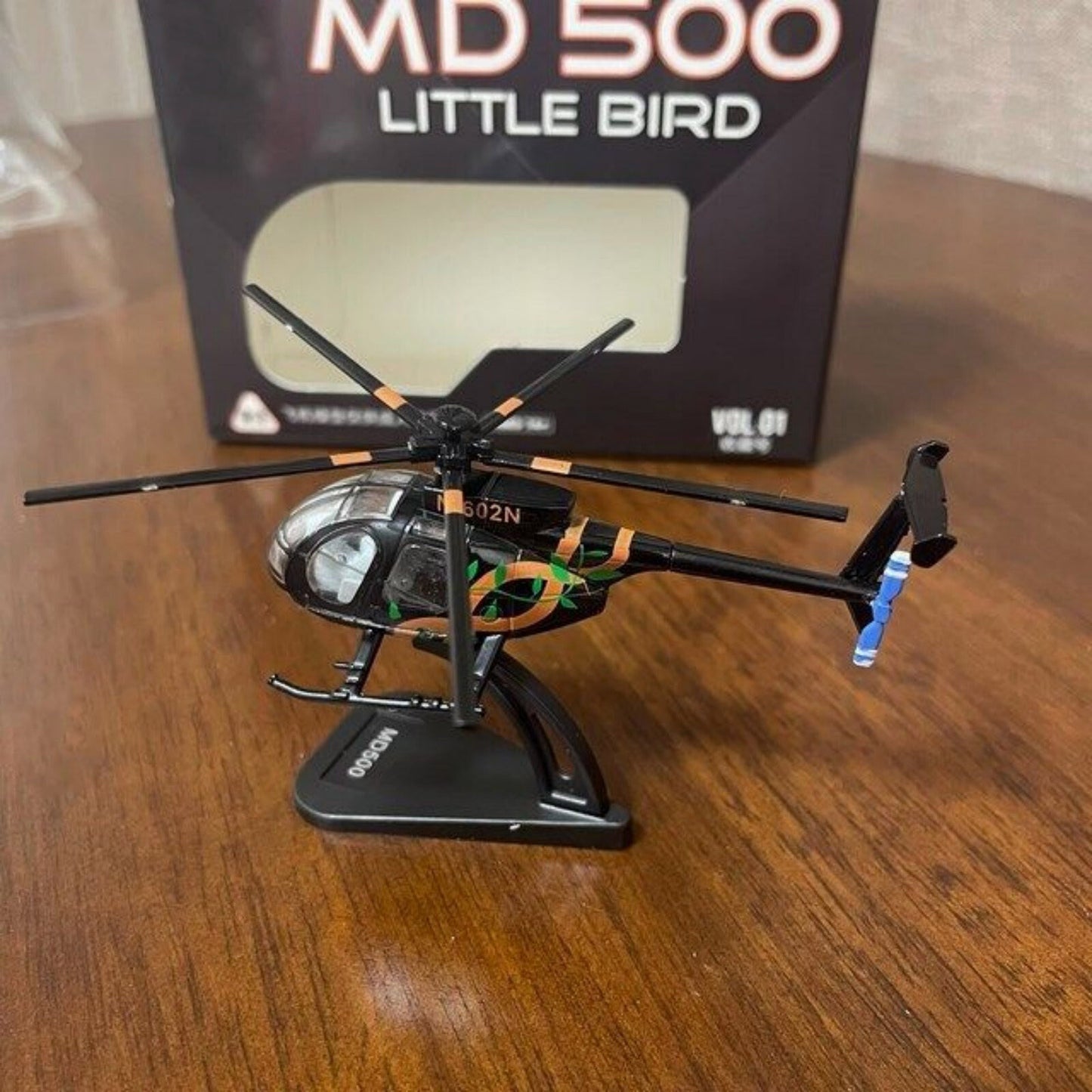 7.4cm Diecast Alloy 1/100 Scale USA Bird MD500 Helicopter Model Collection