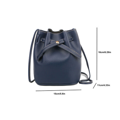 The Bucket Bag Women PU Leather Drawstring Handbag Tote Hobo Handbag Brown USA