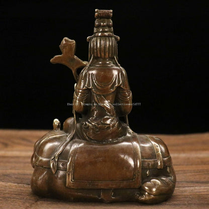 6'' Bronze Copper Buddhism Puxian Samantabhadra Bodhisattvas Elehant Statue