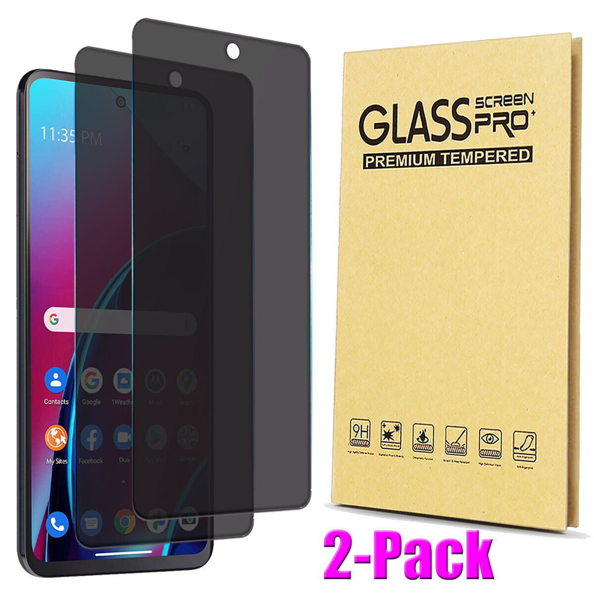 For Moto G Stylus 4G/5G (2022) Privacy Tempered Glass Anti-Spy Screen Protector