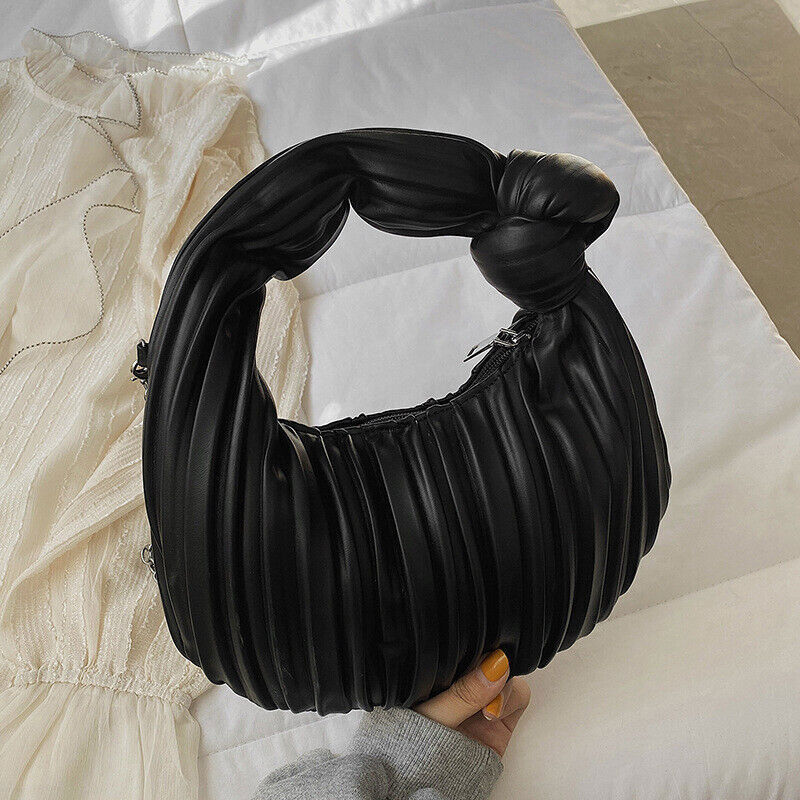New Vintage Niche Armpit Pleated Bag Women Tote Soft Knot Dumpling Bag