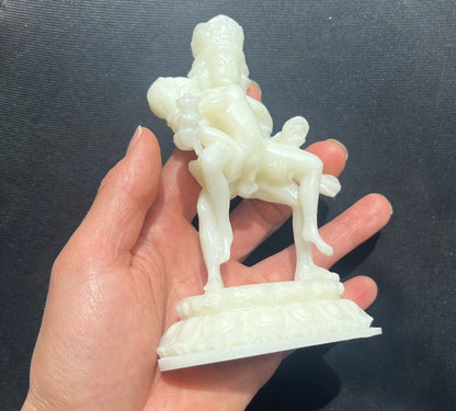 5.8" Resin Tibet Tantra Buddhism Temple Hevajra Yab-Yum Happy Buddha Statue