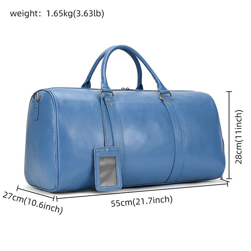 Genuine Leather Travel Bag Men Women Cowhide Casual Travel Weekend Shoulder Bag