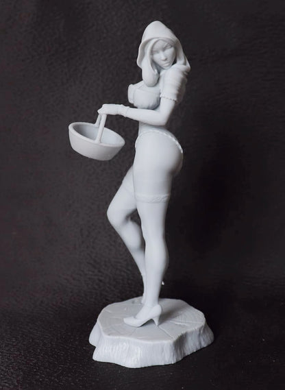 1/24 resin figures model Fantasy Girl Little Red Riding Hood Unassembled
